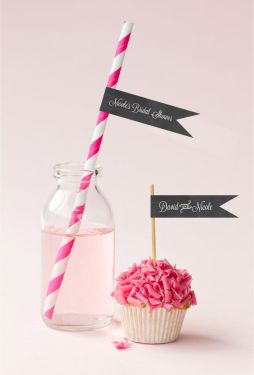 Chalkboard Wedding Personalized Flag Labels