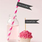 Chalkboard Wedding Personalized Flag Labels