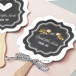 Personalized Chalkboard Wedding Paddle Fans