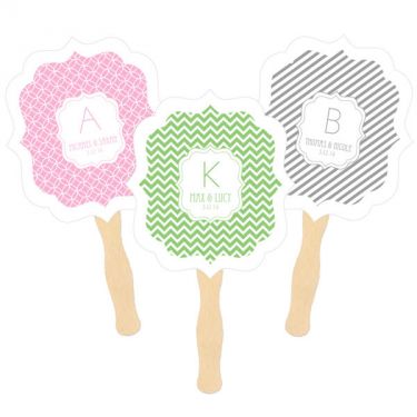 Personalized Paddle Fans - MOD Pattern Monogram