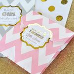 Personalized Metallic Foil Chevron & Dots Goodie Bags (set of 12) - Baby