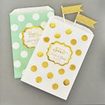 Personalized Metallic Foil Chevron & Dots Goodie Bags (set of 12) - Wedding