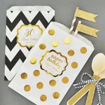 Personalized Metallic Foil Chevron & Dots Goodie Bags (set of 12) - Birthday