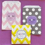 "Love is Sweet" Personalized Chevron & Dots Goodie Bags (set of 12)