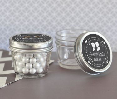 Chalkboard Wedding Personalized Small 4 oz Mason Jars