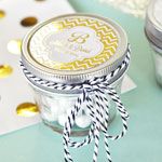 Personalized Metallic Foil Small 4 oz Mason Jars - Wedding