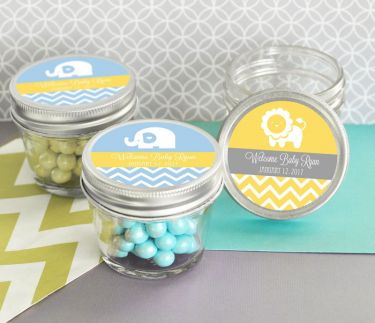 MOD Pattern Baby Shower Small 4 oz Mason Jars