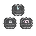 Chalkboard Baby Shower Personalized Frame Labels