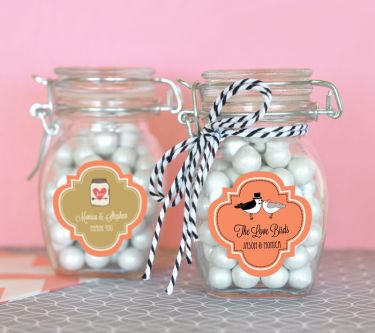 Personalized Theme Glass Jar with Swing Top Lid - SMALL