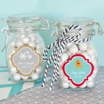Personalized Winter Glass Jar with Swing Top Lid - SMALL
