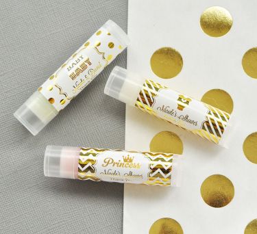 Personalized Metallic Foil Lip Balm Tubes - Baby