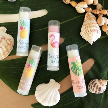 Personalized Tropical Beach Lip Balm Tubes