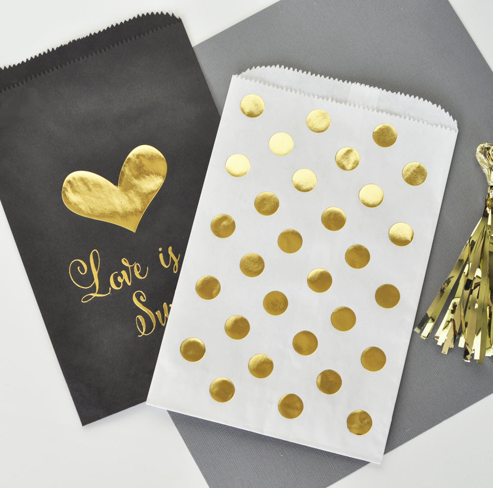 Whole Wedding Favors Party By Event Blossom Love Is Love Is Sweet Gold Foil Candy Buffet Bags Set Of 12