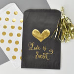 "Love is Sweet" Gold Foil Candy Buffet Bags (Set of 12)