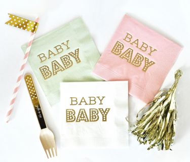 Metallic Gold BABY Napkins (set of 25)