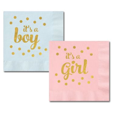 Metallic Gold It's A Boy/Girl Napkins (set of 25)
