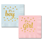 Metallic Gold It's A Boy/Girl Napkins (set of 25)