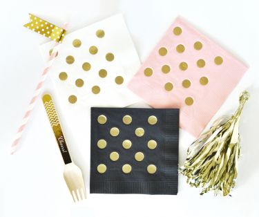 Metallic Gold DOTS Napkins (set of 25)