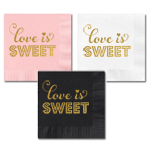 Metallic Gold LOVE IS SWEET Napkins (set of 25)
