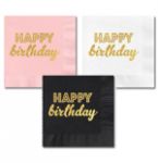 Metallic Gold BIRTHDAY Napkins (set of 25)