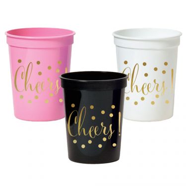 Gold CHEERS Party Cups (set of 25)