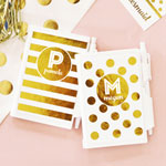 White & Gold Monogram Notebooks (set of 8)