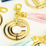 Gold Monogram Acrylic Keychain