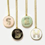 Round Gold Monogram Necklace
