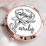 Personalized Floral Doodle Compacts