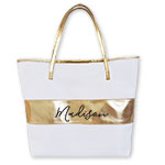 Personalized Striped Tote