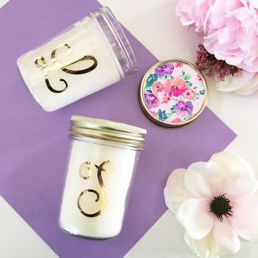 Monogram Mason Jar Candle