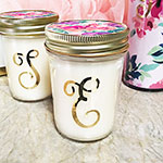 Monogram Mason Jar Candle