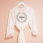 Personalized Wreath Cotton Lace Robes