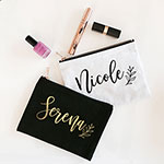 Custom Name Canvas Cosmetic Bag