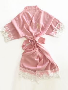 Cotton Lace Monogram Child Robes
