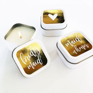 Bridal Party Square Candle Tins (set of 12)