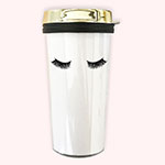 Eyelash Travel Coffee Tumblers - Gold Lid