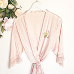 Monogram Satin Lace Robe