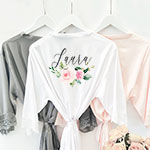Personalized Floral Satin Robe