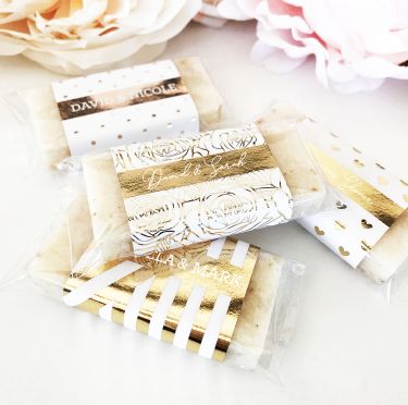 Mini Soap Favors (set of 5) - Metallic Foil