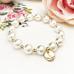 Adult’s Monogram Charm Pearl Bracelet
