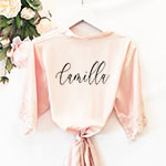 Personalized Satin Lace Robe – Child