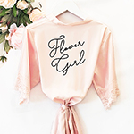 Satin Lace Flower Girl Robe
