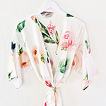 Monogram Spring Rose Satin Robe