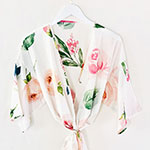 Spring Rose Satin Robe