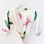 Child Monogram Spring Rose Satin Robe