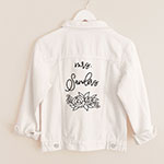 Bridal Floral White Jean Jacket