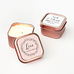 Floral Candle Tin Favors - Rose Gold