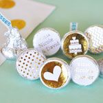 Personalized Metallic Foil Hershey's&reg; Kisses Labels Trio (set of 108) - Wedding