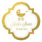 Personalized Metallic Foil 1.5" Mini Favor Labels - Baby